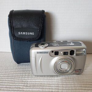 Samsung Maxima 1050 Ti Camera Flash Point And Shoot Film Date Silver Case